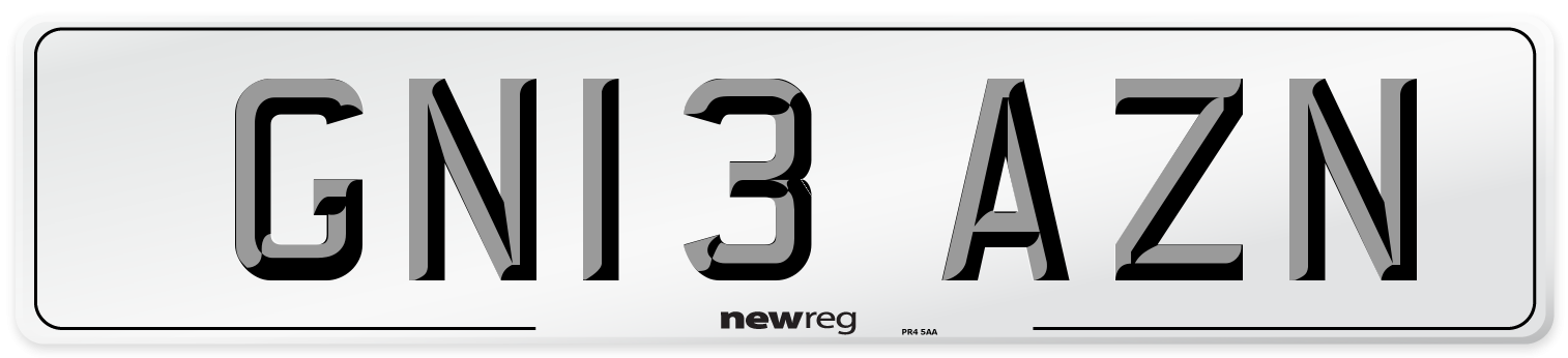 GN13 AZN Number Plate from New Reg